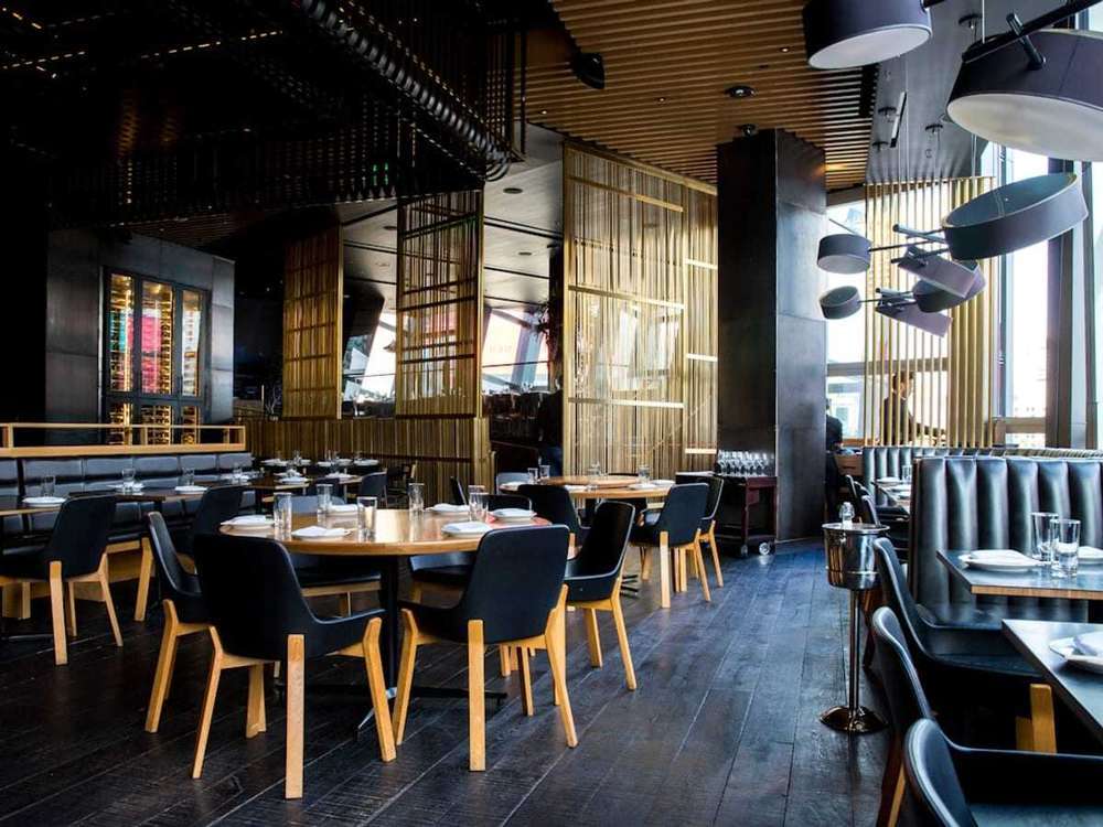 Modern restaurant dining room ready for service